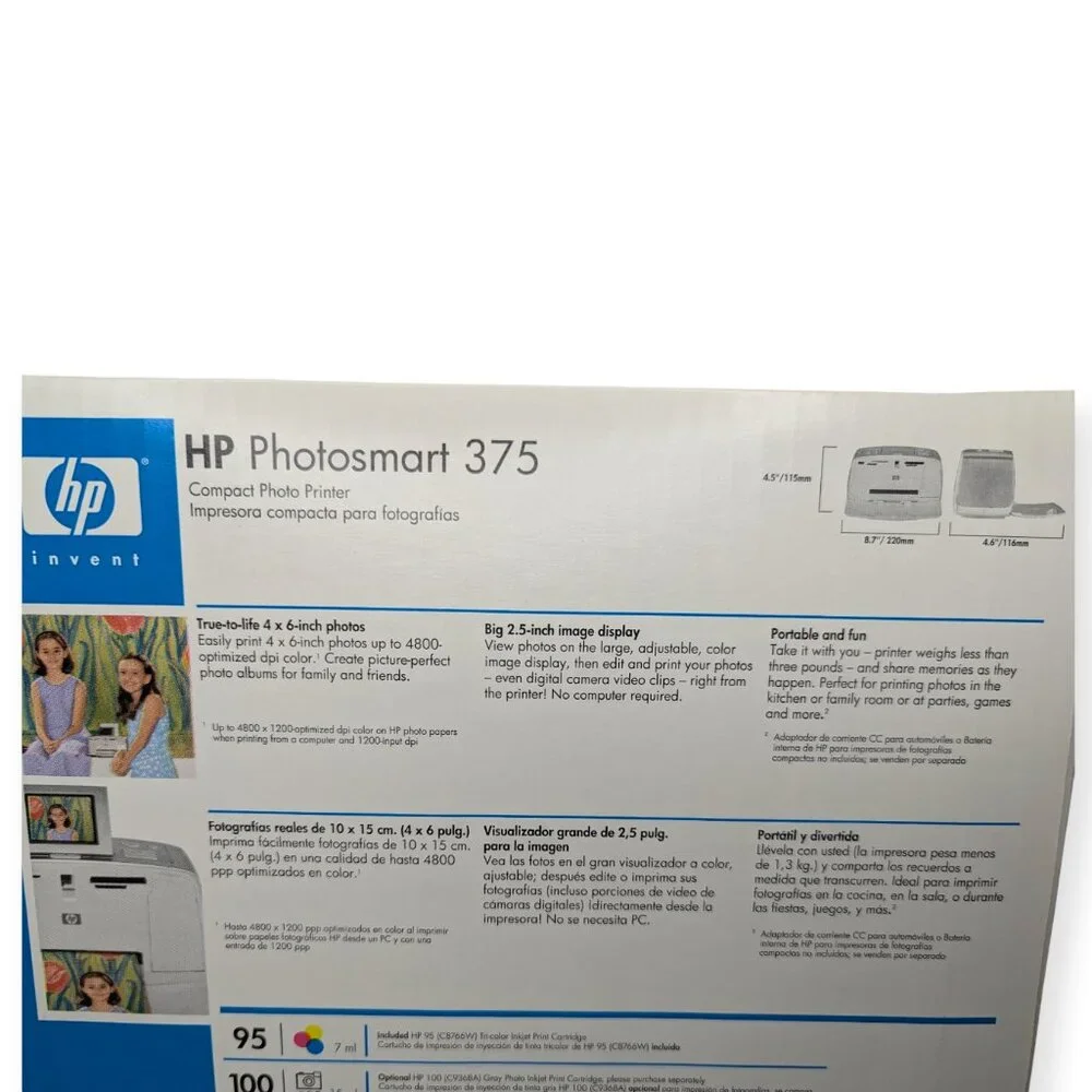 HP Photosmart 375 Compact Portable Photo Printer 4